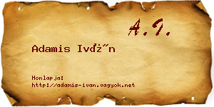 Adamis Iván névjegykártya