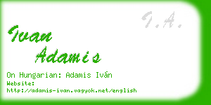 ivan adamis business card